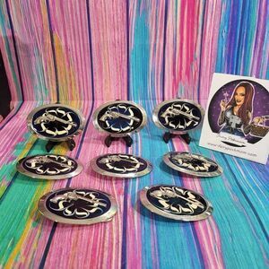 Old Western Revolver on Blue Epoxy Belt Buckle